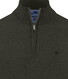 Fynch-Hatton Solid Color Troyer Zip Superfine Cotton Trui Cypress