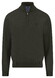 Fynch-Hatton Solid Color Troyer Zip Superfine Cotton Trui Cypress