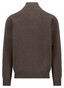 Fynch-Hatton Solid Color Troyer Zip Superfine Cotton Trui Dark Chocolate