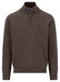 Fynch-Hatton Solid Color Troyer Zip Superfine Cotton Trui Dark Chocolate