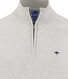Fynch-Hatton Solid Color Troyer Zip Superfine Cotton Trui Snow White