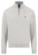 Fynch-Hatton Solid Color Troyer Zip Superfine Cotton Trui Snow White