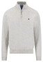 Fynch-Hatton Solid Color Troyer Zip Superfine Cotton Trui Snow White