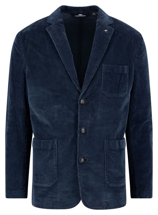 Fynch-Hatton Solid Color Unconstructed Corduroy Blazer Dark Navy