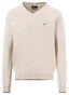 Fynch-Hatton Solid Color V-Neck Subtle Tipping Superfine Cotton Trui New Off White