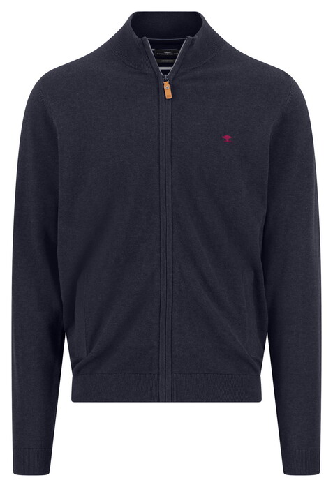 Fynch-Hatton Solid Color Zip Air Cotton Vest Navy