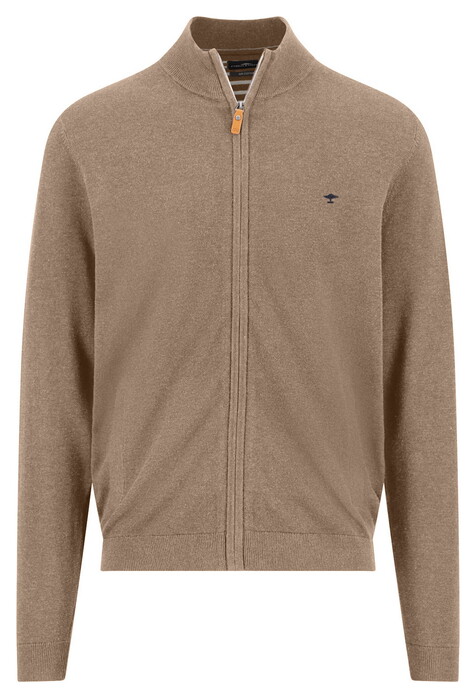 Fynch-Hatton Solid Color Zip Air Cotton Vest Taupe