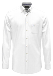 Fynch-Hatton Solid Superfine Cotton Cover Shirt Overhemd Wit