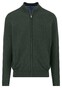 Fynch-Hatton Stand-Up Zip Collar Uni Color Superfine Cotton Knit Cardigan Dark Ivy