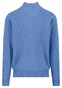 Fynch-Hatton Stand-Up Zip Collar Uni Color Superfine Cotton Knit Vest Crystal Blue