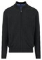 Fynch-Hatton Stand-Up Zip Collar Uni Color Superfine Cotton Knit Vest Zwart