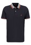 Fynch-Hatton Striped Collar Modern Soft Cotton Piqué Polo Navy