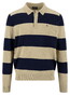Fynch-Hatton Striped Cotton Linnen Polo Pistache