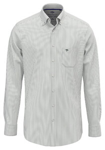 Fynch-Hatton Striped Oxford Button-Down Overhemd Dark Leaf