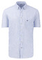 Fynch-Hatton Striped Oxford Short Sleeve Button-Down Overhemd Blue Melange