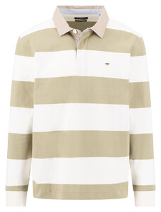 Fynch-Hatton Striped Rugby Polo Pullover Trui New Off White-Beige