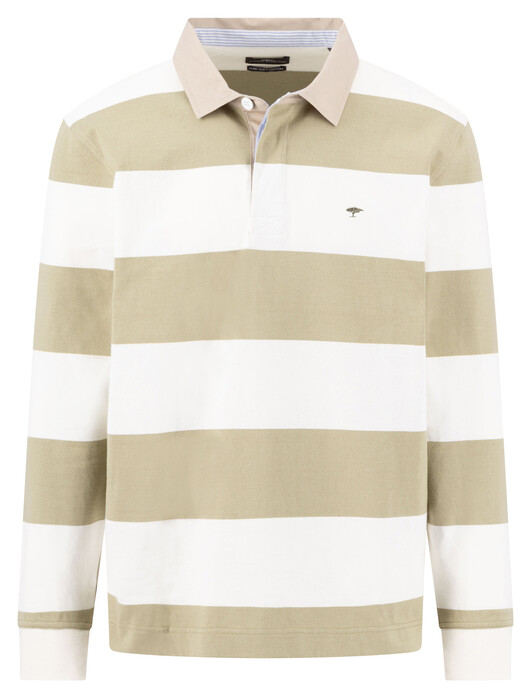 Fynch-Hatton Striped Rugby Polo Pullover Trui New Off White-Beige