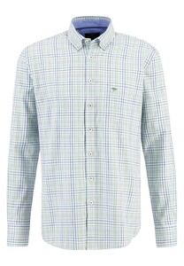 Fynch-Hatton Structure Check Button Down Overhemd Spring Green