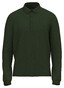 Fynch-Hatton Structured Cotton Polo Pullover Trui Donker Khaki
