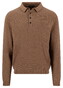 Fynch-Hatton Structured Cotton Polo Pullover Trui Elephant Grey
