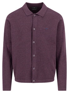 Fynch-Hatton Subtle Cotton Mélange Buttoned Superfine Cotton Vest Aubergine