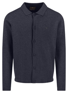 Fynch-Hatton Subtle Cotton Mélange Buttoned Superfine Cotton Vest Navy