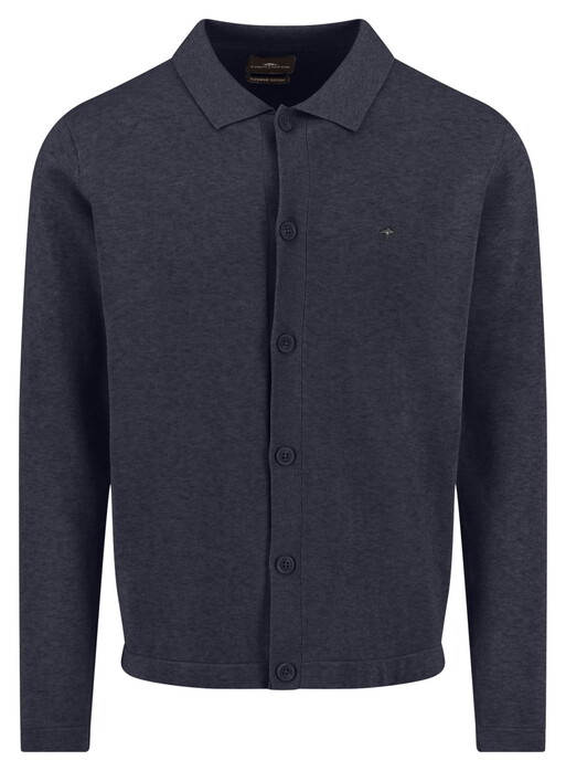 Fynch-Hatton Subtle Cotton Mélange Buttoned Superfine Cotton Vest Navy