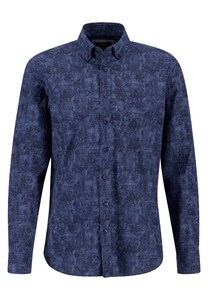 Fynch-Hatton Subtle Graphic Floral Pattern Button Down Overhemd Night