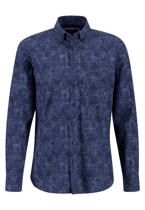 Fynch-Hatton Subtle Graphic Floral Pattern Button Down Overhemd Night