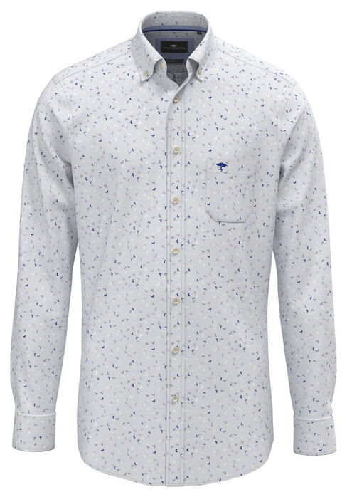 Fynch-Hatton Subtle Texture Mini Flower Fantasy Overhemd Magnolia