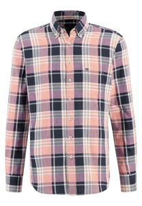 Fynch-Hatton Summer Bold Checks Button Down Overhemd Navy-Multi