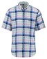 Fynch-Hatton Summer Linnen Cotton Bold Check Short Sleeve Overhemd Minty Green-Multi