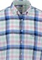 Fynch-Hatton Summer Linnen Cotton Bold Check Short Sleeve Overhemd Minty Green-Multi