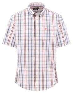 Fynch-Hatton Superfine Cotton Multi Check Poplin Overhemd Spicy Red