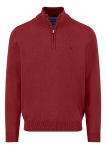 Fynch-Hatton Superfine Cotton Troyer Zip Pullover Garnet Red