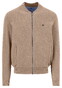 Fynch-Hatton Superfine Cotton Zip Cardigan College Collar Vest Taupe