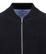Fynch-Hatton Superfine Cotton Zip Cardigan College Collar Vest Zwart