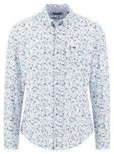 Fynch-Hatton Superfine Premium Cotton Flower Pattern Button-Down Shirt Horizon