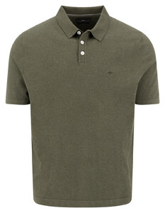 Fynch-Hatton Superflex Shortsleeve Subtle Mélange Polo Donker Khaki