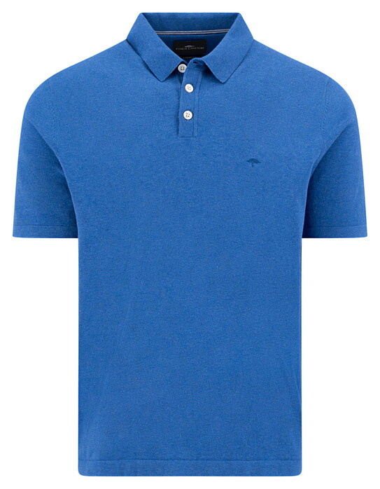Fynch-Hatton Superflex Shortsleeve Subtle Mélange Polo Harbor Blue