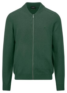 Fynch-Hatton Supersoft Cotton Cardigan College Collar Vest Dark Emerald