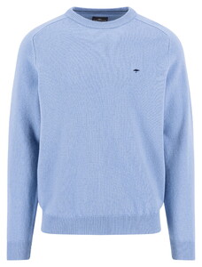 Fynch-Hatton Supersoft Lambswool O-Neck Trui Crystal Blue