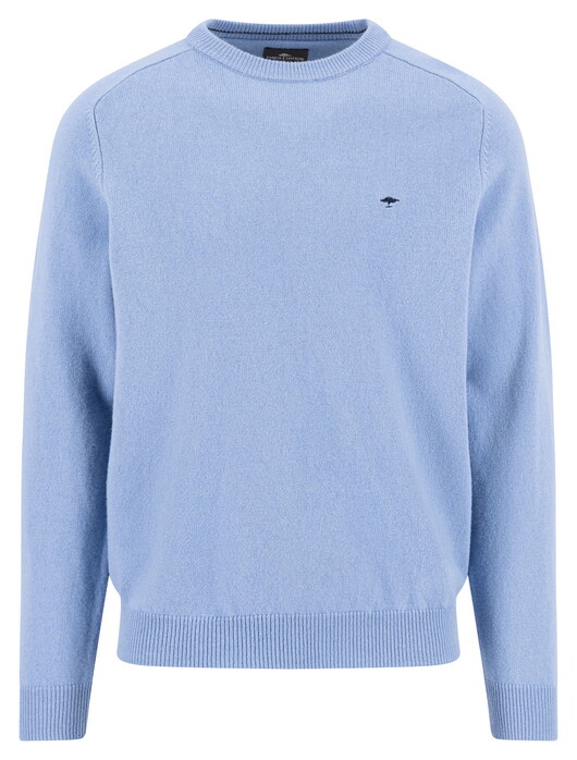 Fynch-Hatton Supersoft Lambswool O-Neck Trui Crystal Blue