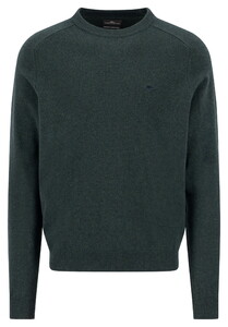 Fynch-Hatton Supersoft Lambswool O-Neck Trui Dark Ivy