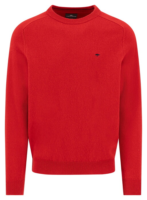 Fynch-Hatton Supersoft Lambswool O-Neck Trui Garnet Red