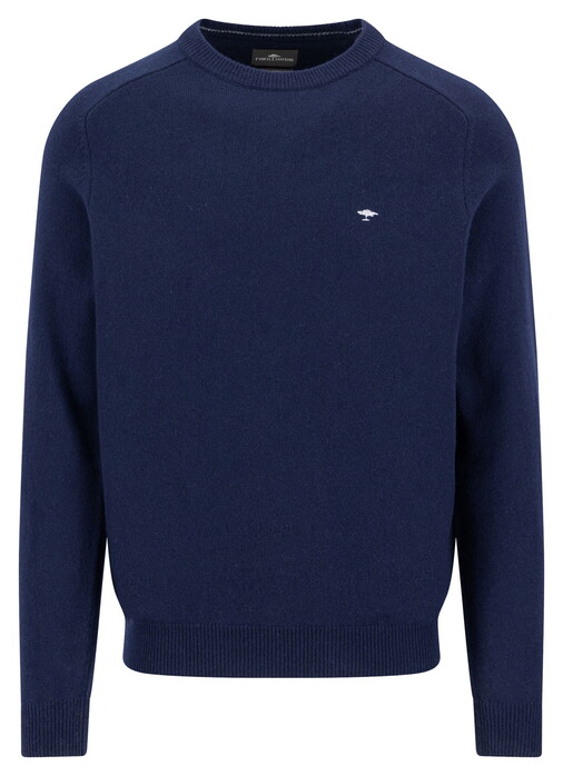 Fynch-Hatton Supersoft Lambswool O-Neck Trui Navy