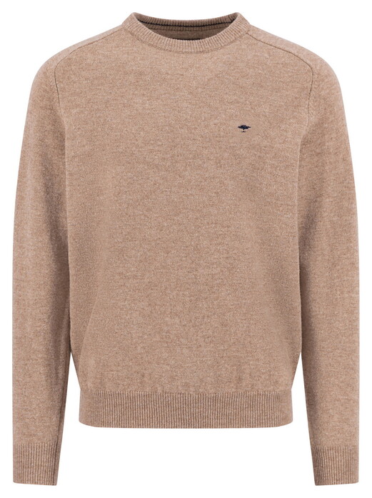 Fynch-Hatton Supersoft Lambswool O-Neck Trui Taupe
