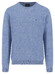 Fynch-Hatton Supersoft Touch O-Neck Cotton Wool Blend Trui Crystal Blue