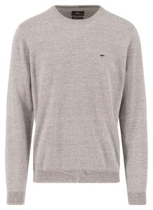 Fynch-Hatton Supersoft Touch O-Neck Cotton Wool Blend Trui Light Taupe