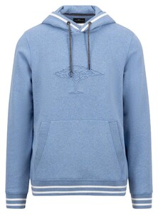 Fynch-Hatton Sweat Hoodie Uni Color Logo Trui Cloud Blue